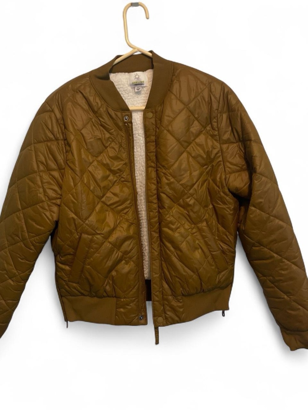 Quilted Bomber Jacket - Olive Brown/ Cognac